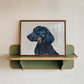 Dachshund Dog Illustration Art Print – A5 (Black & Tan)