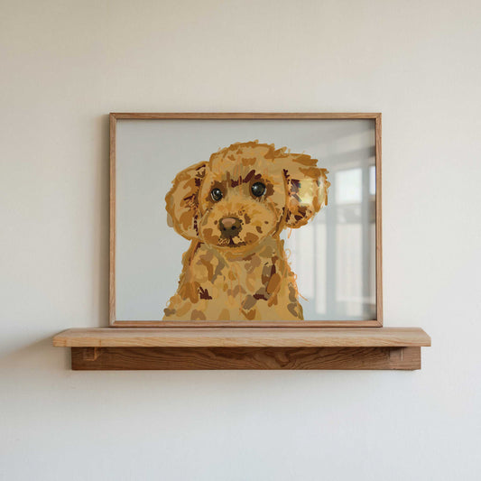 Poodle Art Print – A5 (Apricot)