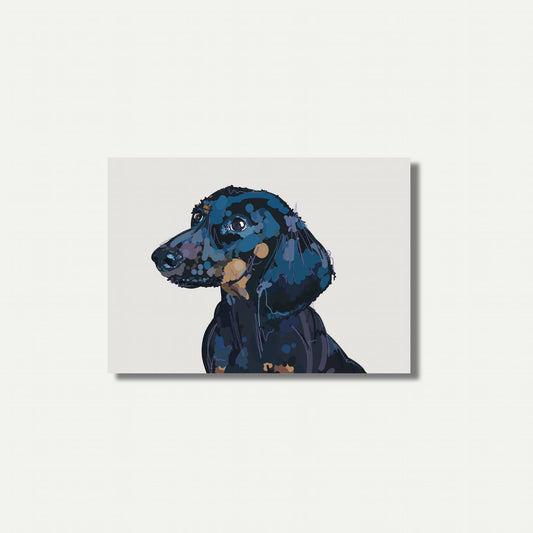 Dachshund Dog Illustration Art Print – A5 (Black & Tan)