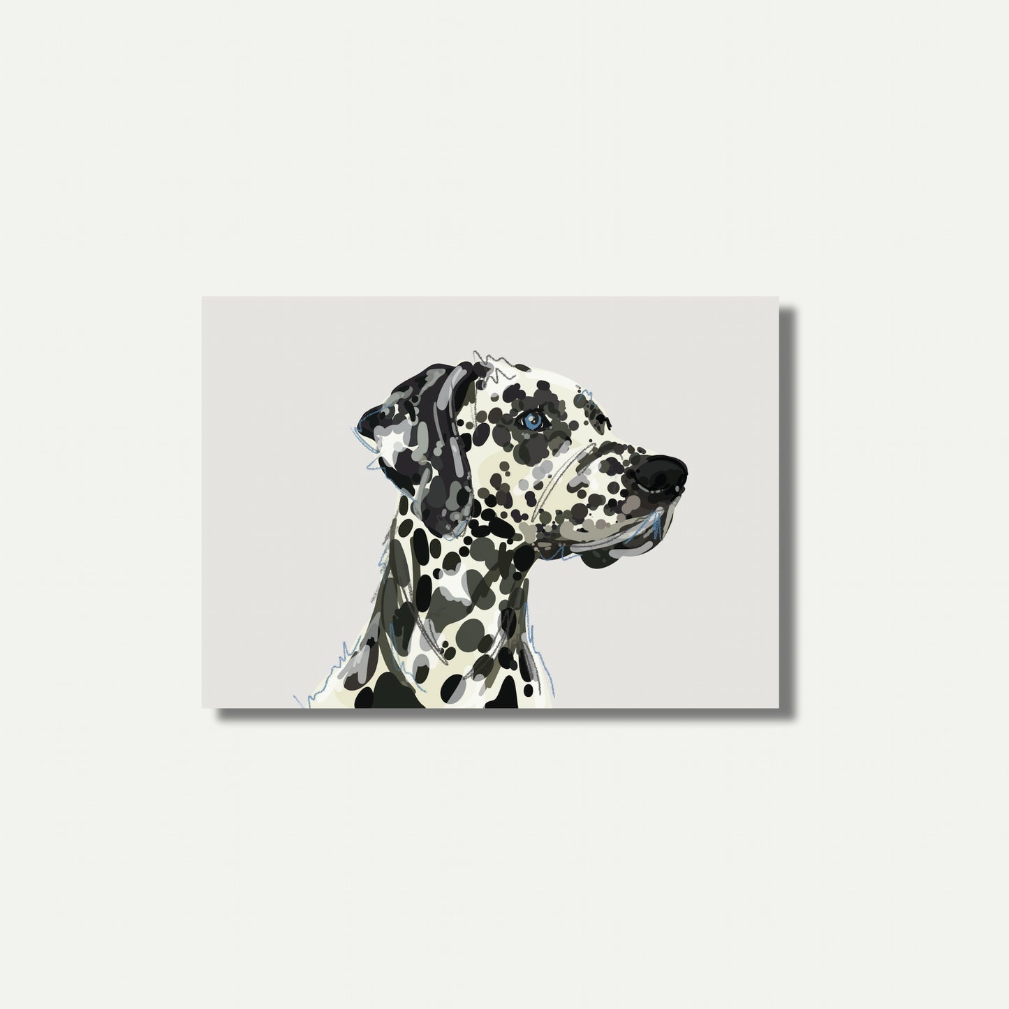 Dotty Dalmatian Illustration Art Print – A5