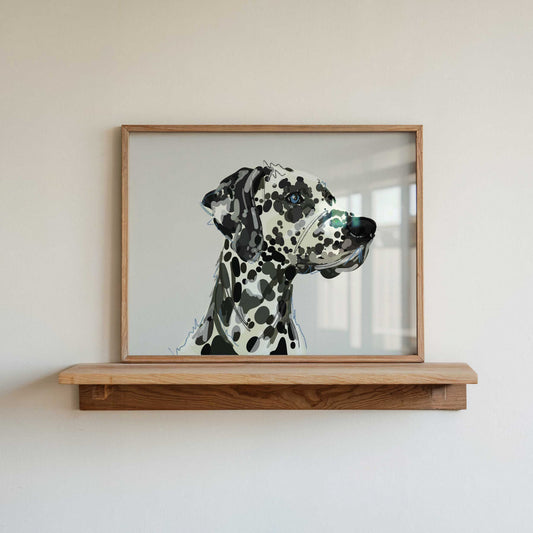 Dotty Dalmatian Illustration Art Print – A5