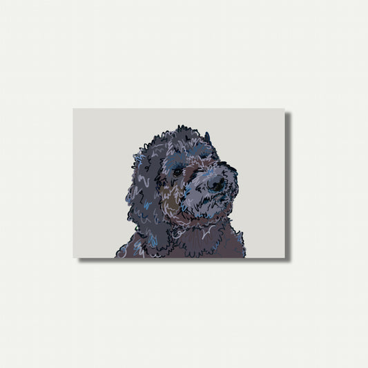 Cockapoo Doodle Art Print – A5 (Black)