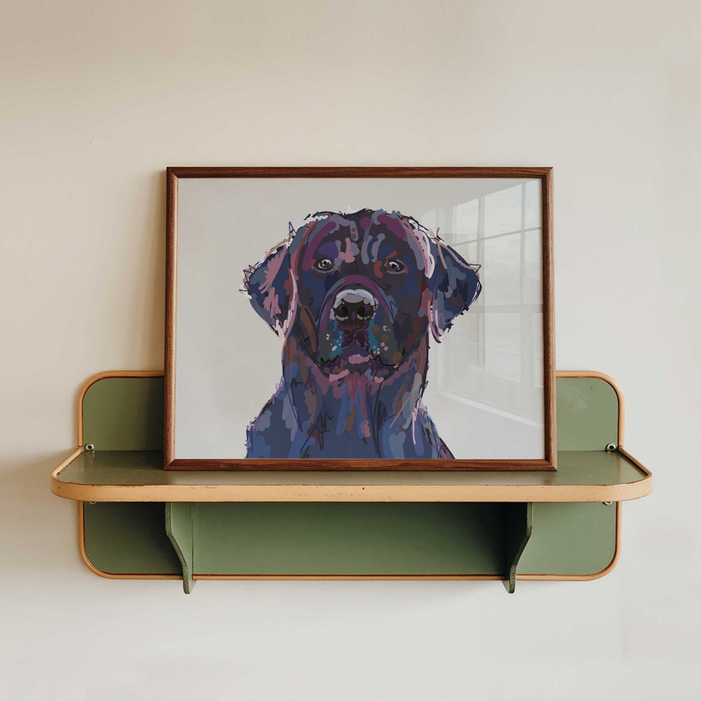 Labrador Retriever Illustration Art Print – A5 (Black)