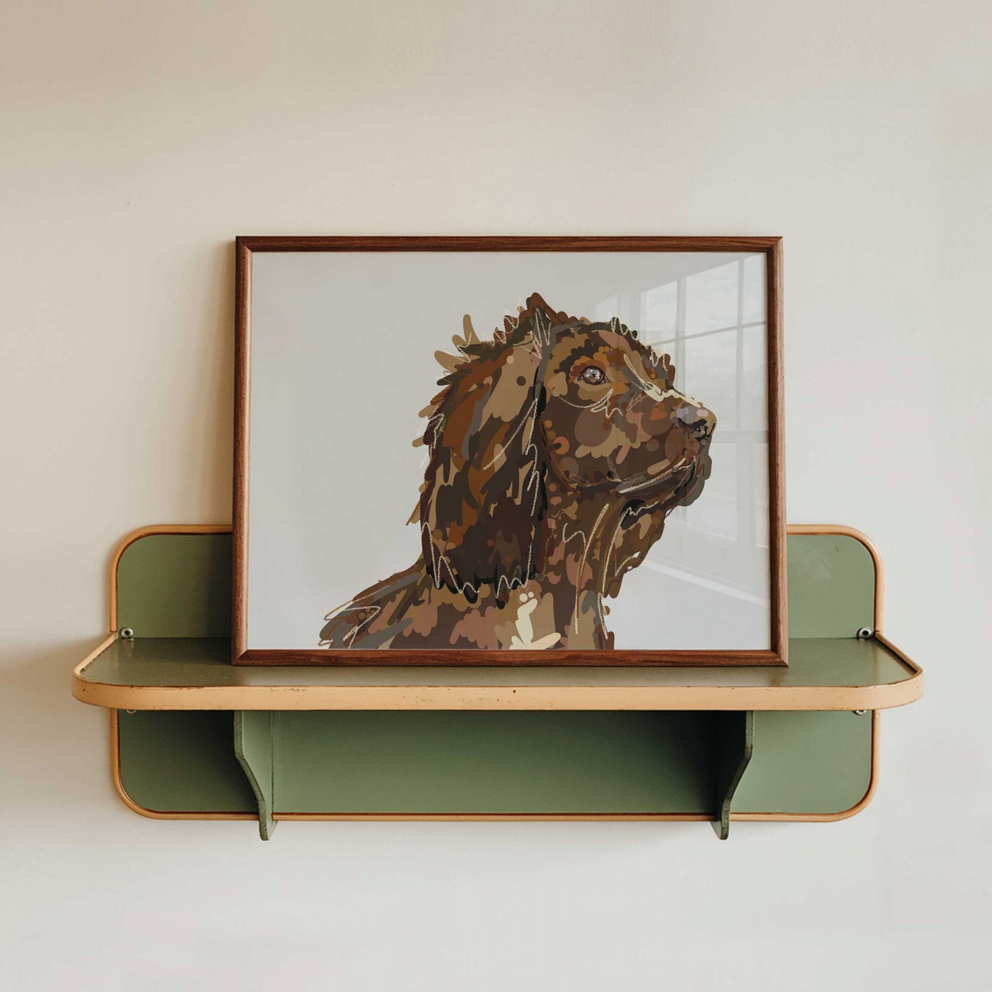 Cocker Spaniel Illustration Art Print – A5 (Chocolate Brown)