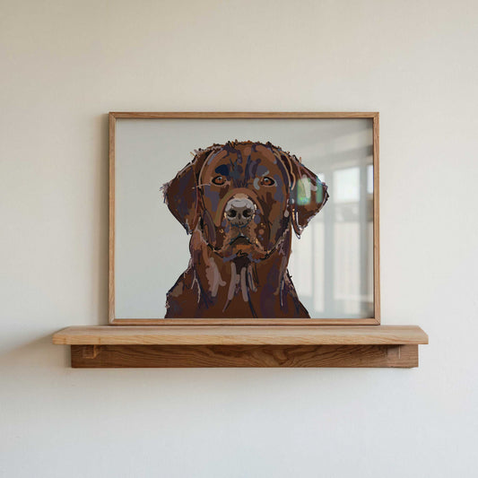Labrador Retriever Illustration Art Print – A5 (Chocolate Brown)
