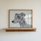 Whippet Dog Illustration Art Print – A5 (Grey)