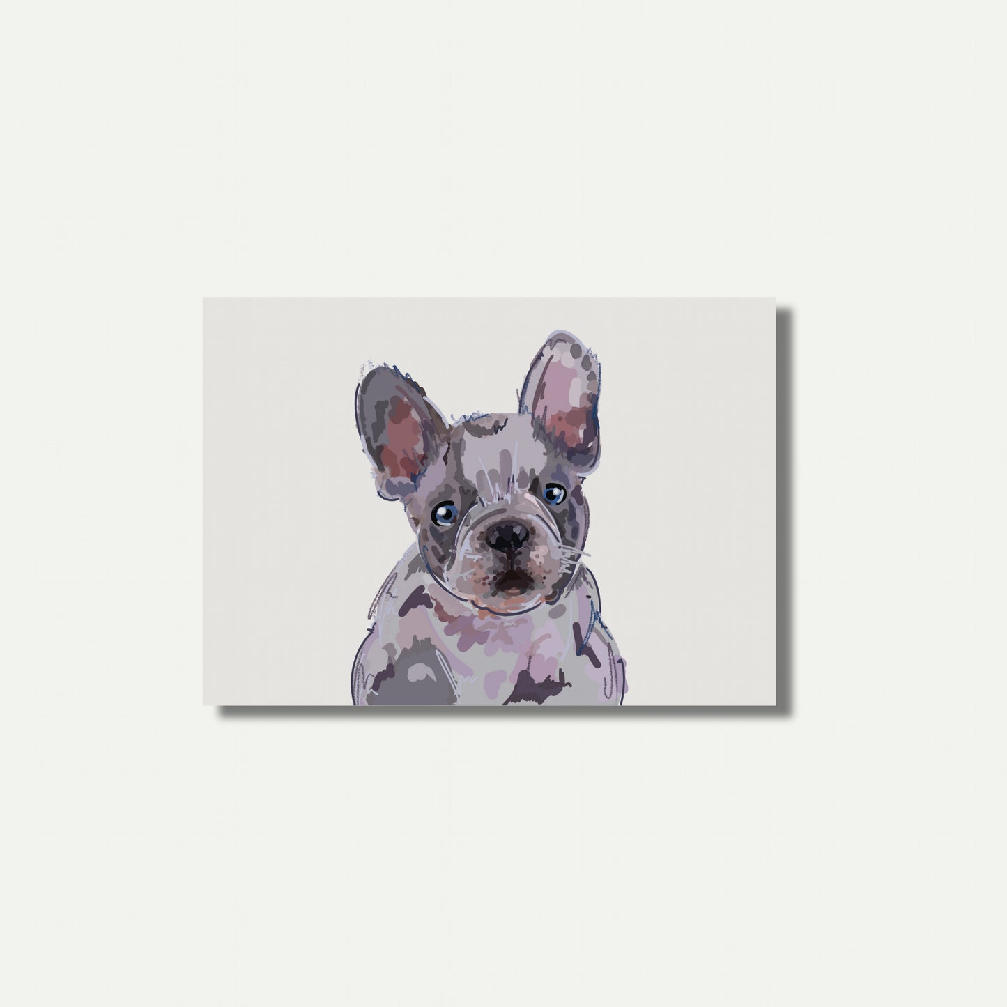 French Bulldog Illustration Art Print – A5 (Fawn Beige)