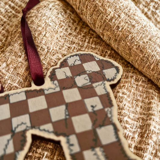 Fluffy Dog Wooden Hanging Decoration