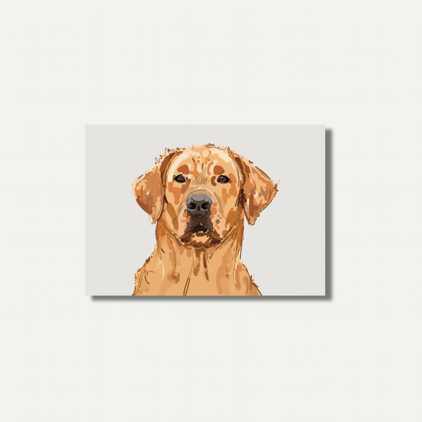 Labrador Retriever Illustration Art Print – A5 (Golden Yellow)