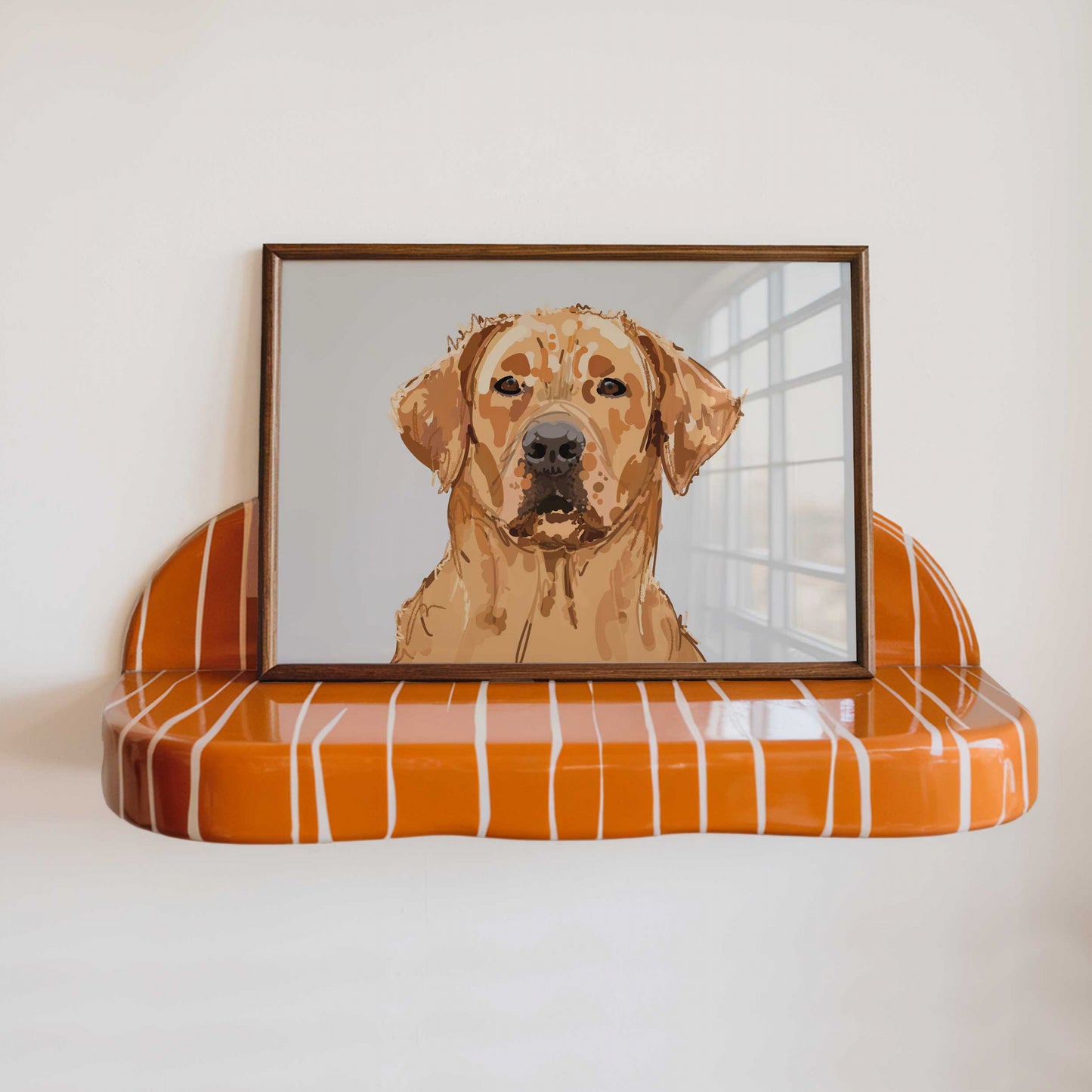 Labrador Retriever Illustration Art Print – A5 (Golden Yellow)