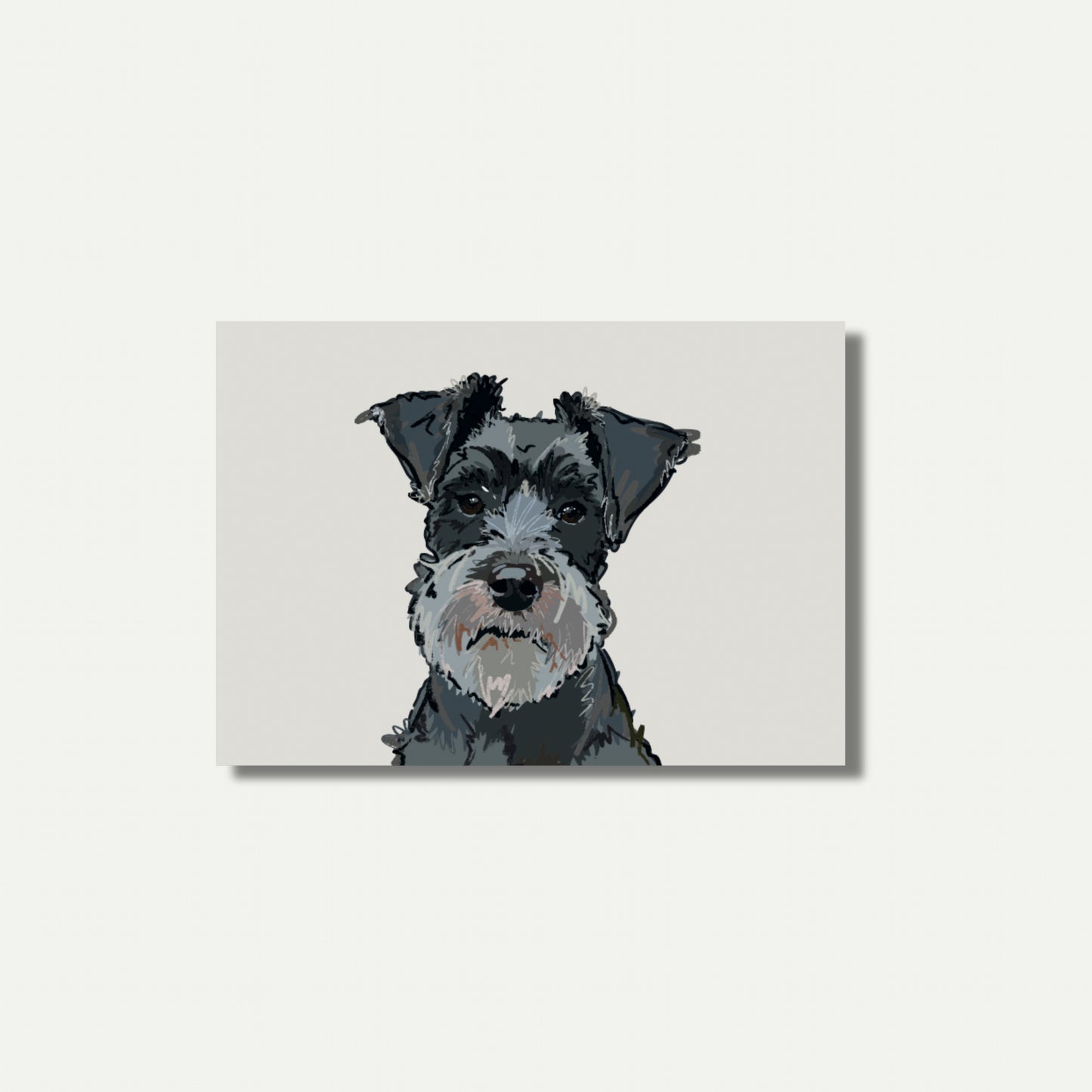 Schnauzer Art Print – A5 (Black Grey)