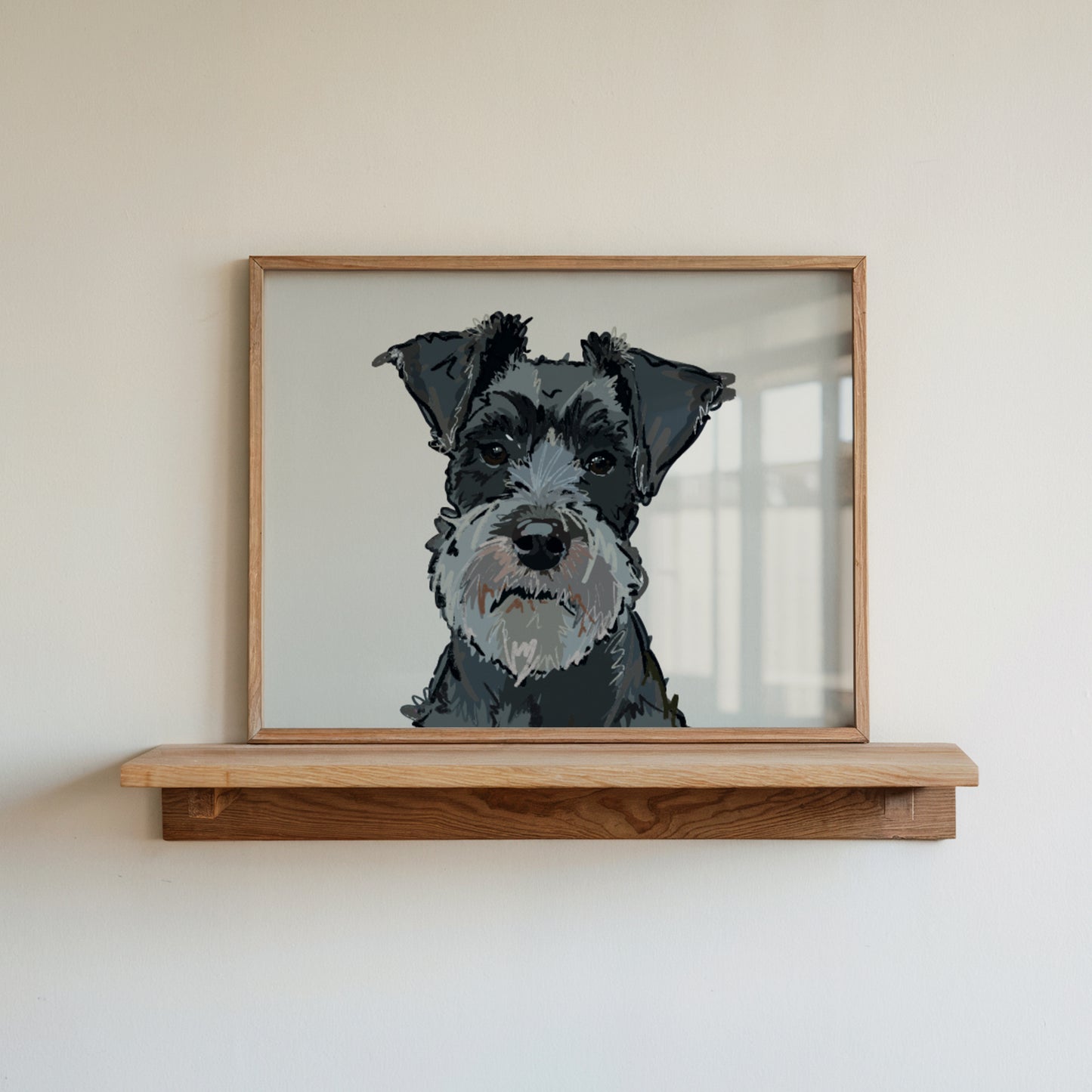 Schnauzer Art Print – A5 (Black Grey)