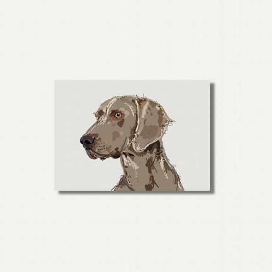 Weimaraner Art Print – A5 (Fawn Beige)