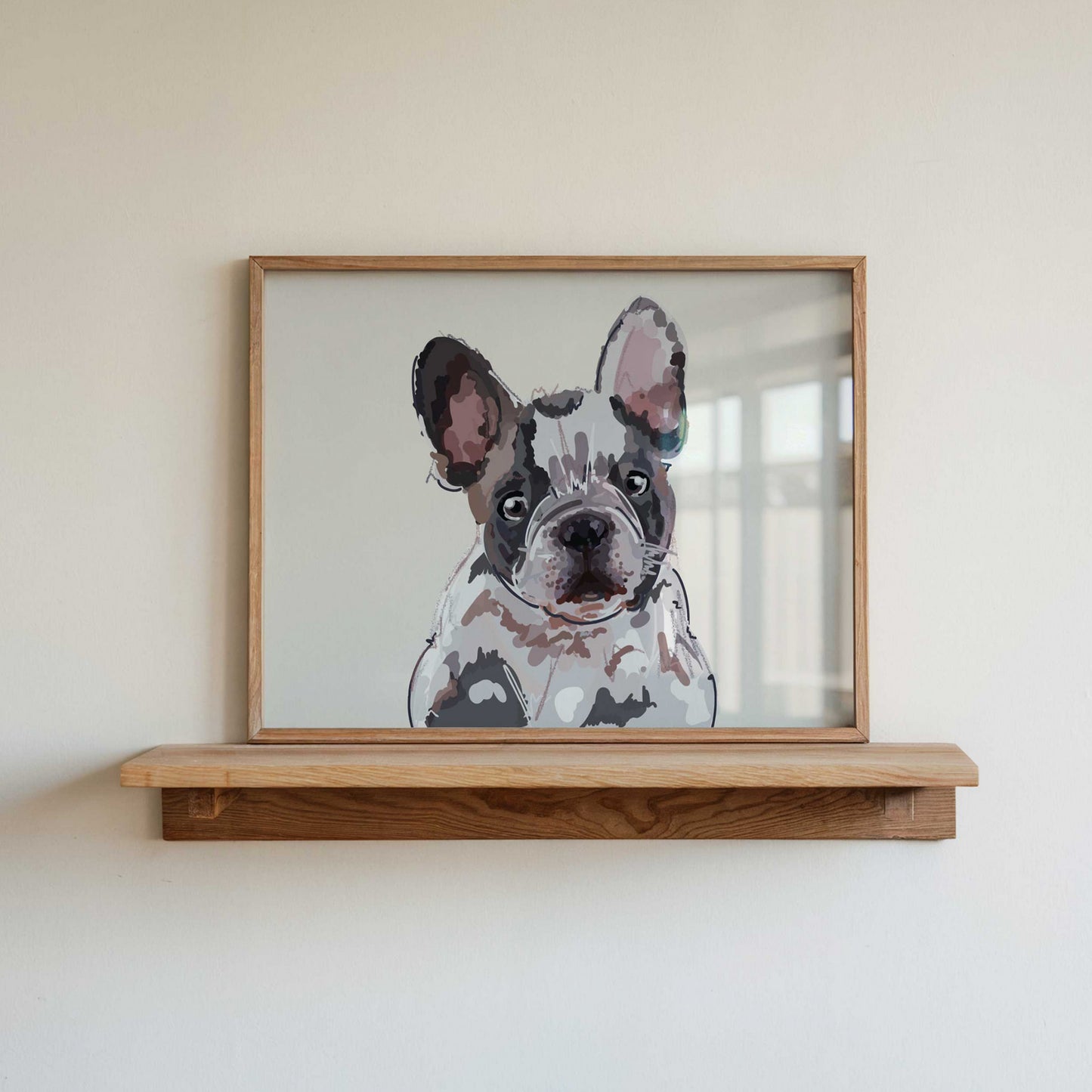 French Bulldog Illustration Art Print – A5 (Parti)