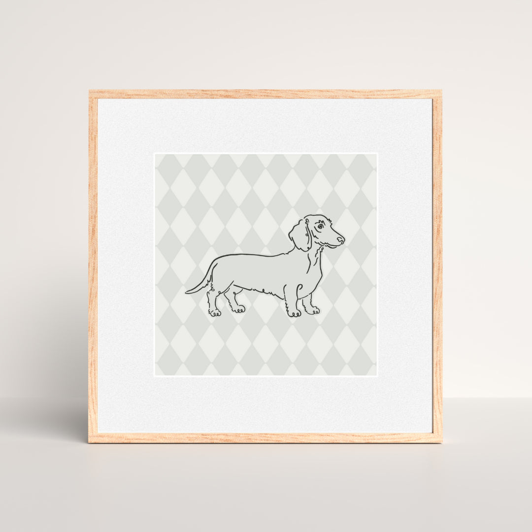Dapper Dog - 6x6 Mounted Mini Print