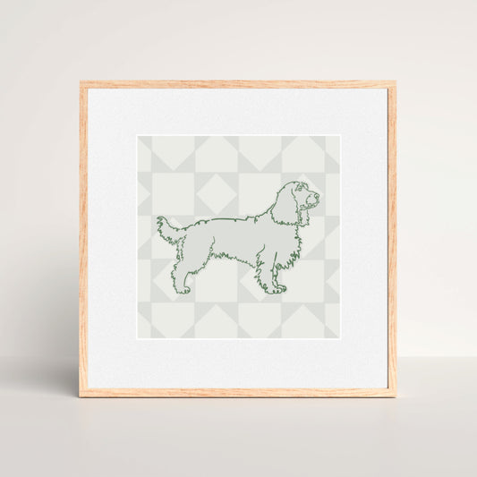 Tail Wagger - 6x6 Mounted Mini Print
