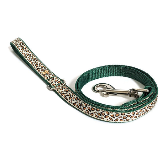 Wren & Rye Forest Fir Leopard Print Dog Lead