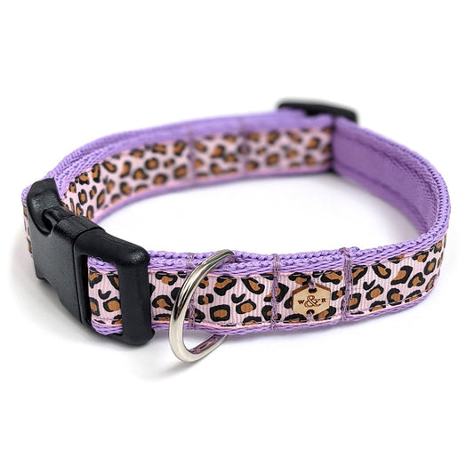 Wren & Rye Parma Violet Leopard Print Dog Collar
