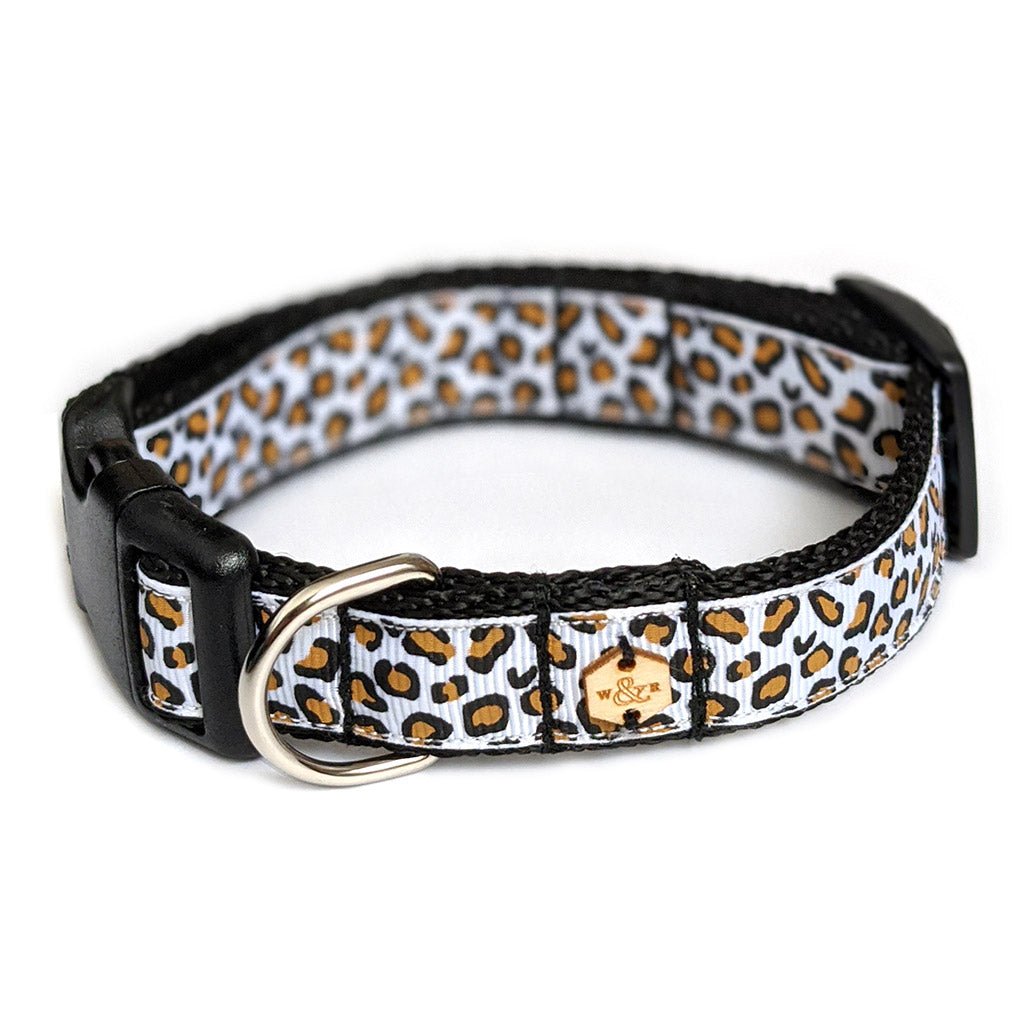 Wren & Rye Snow Leopard Print Dog Collar