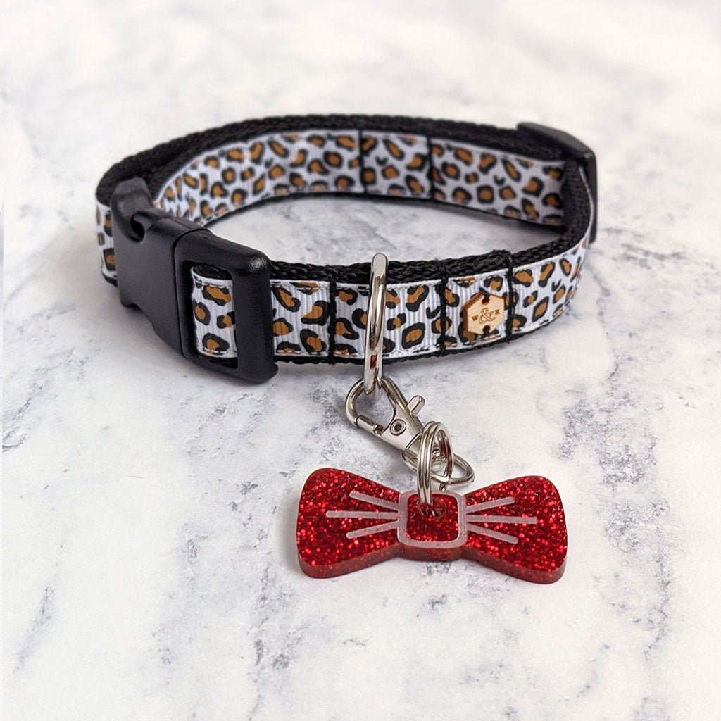 Wren & Rye Snow Leopard Print Dog Collar