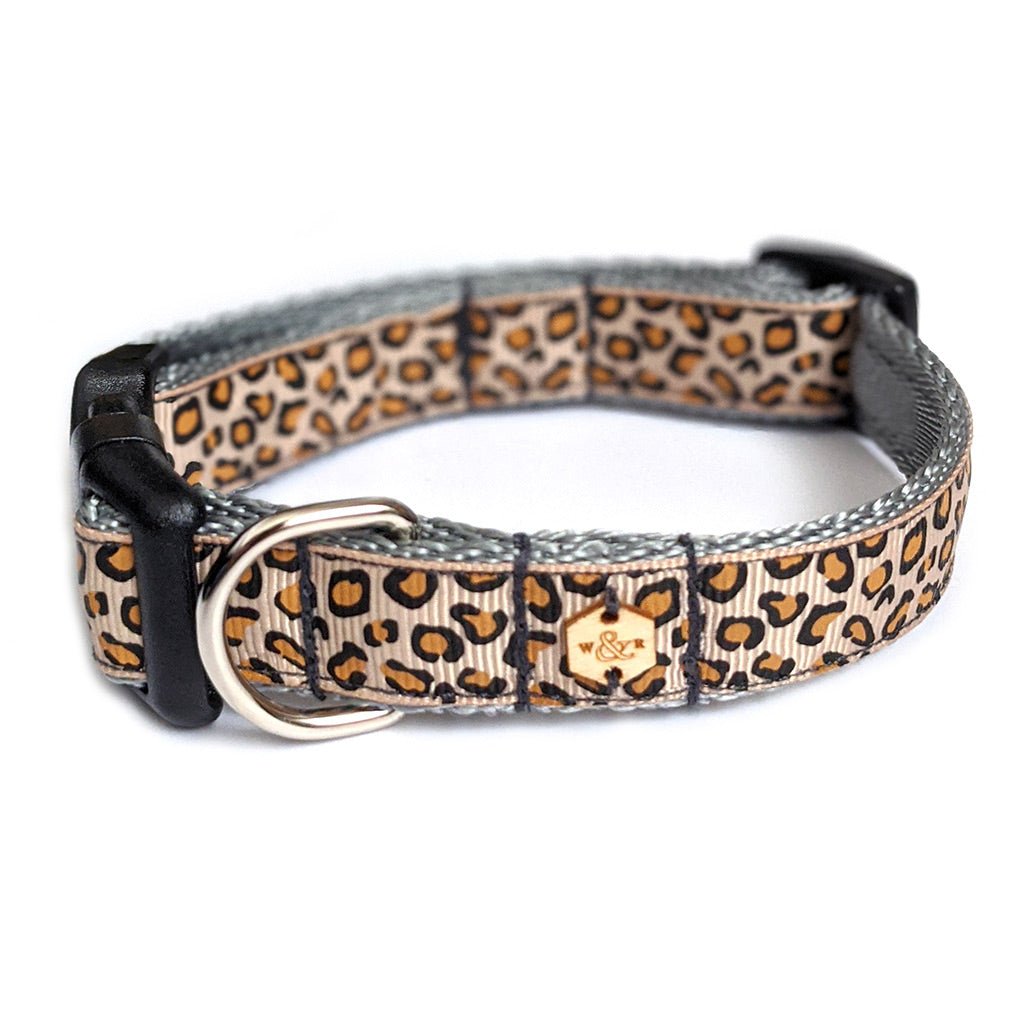 Wren & Rye Tan Leopard Print Dog Collar