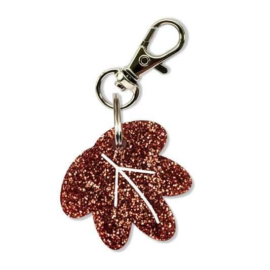 Wren & Rye Copper Glitter Maple Leaf BowDangle