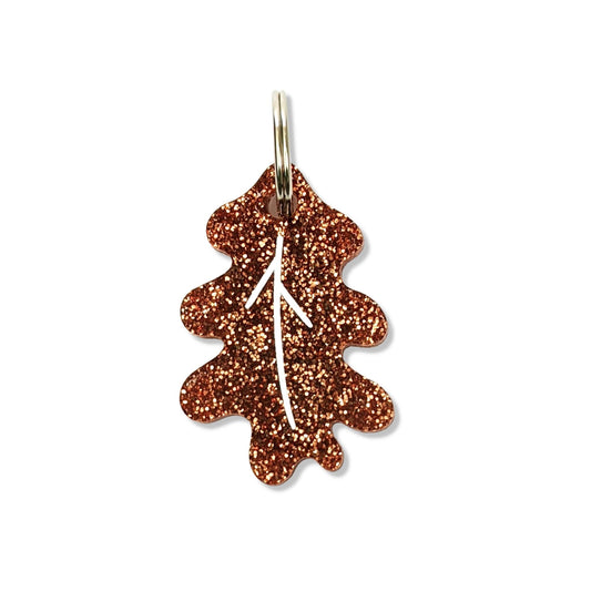 Wren & Rye Copper Glitter Oak Leaf BowDangle