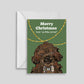 Wren & Rye Dog Christmas Card - Merry Christmas (Ya filthy animal) Green
