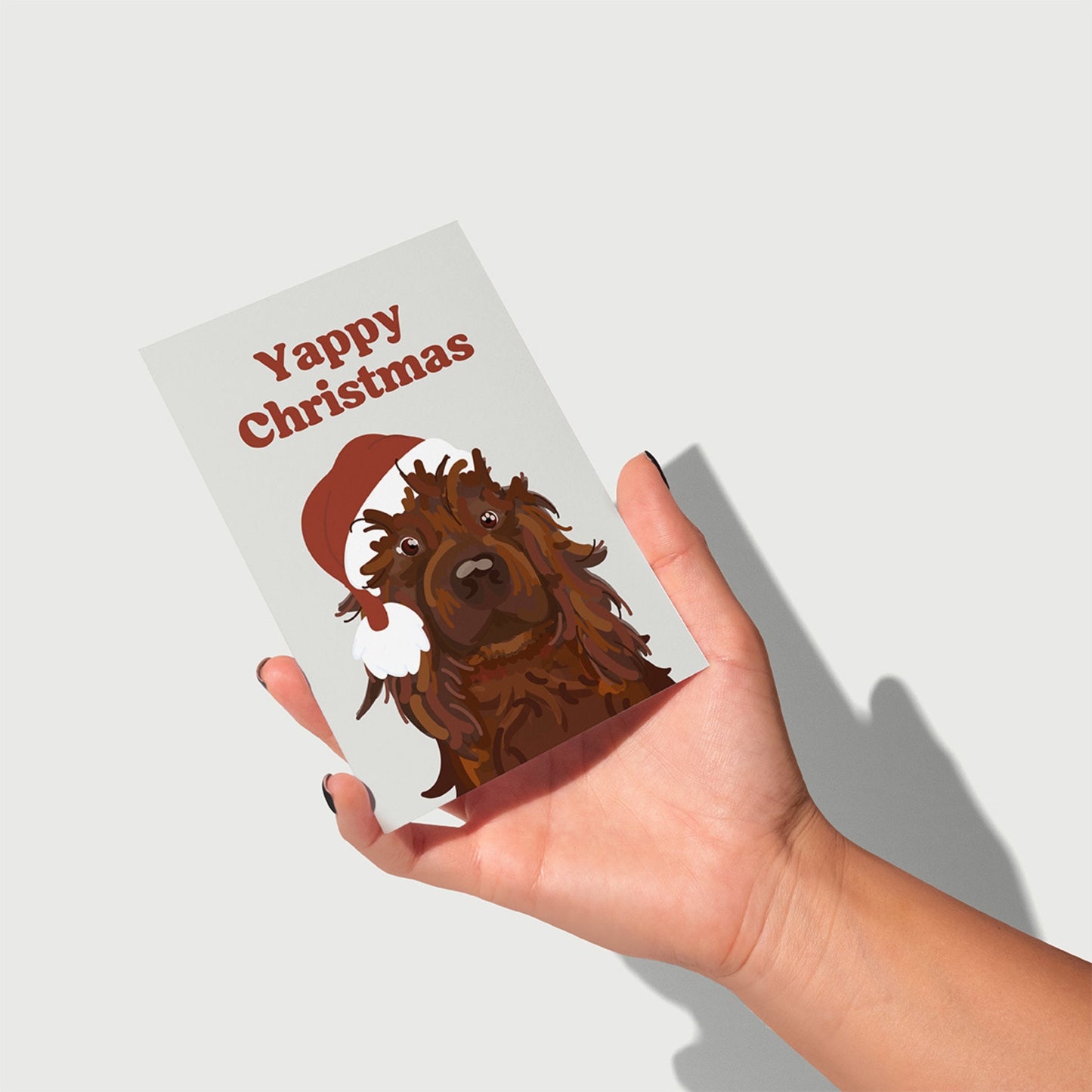 Wren & Rye Dog Christmas Card - Yappy Christmas (Santa Paws) Cream & Red