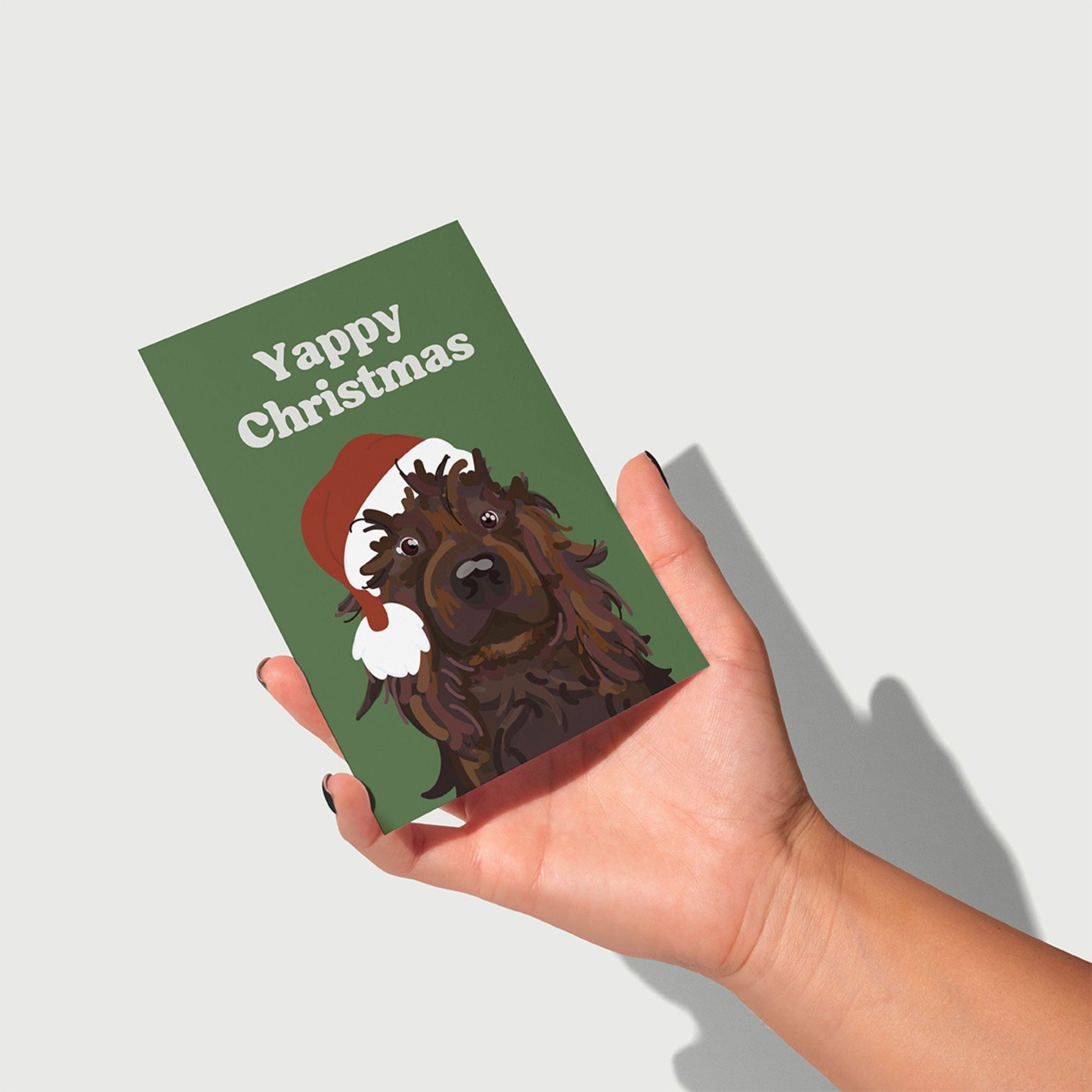 Wren & Rye Dog Christmas Card - Yappy Christmas (Santa Paws) Green