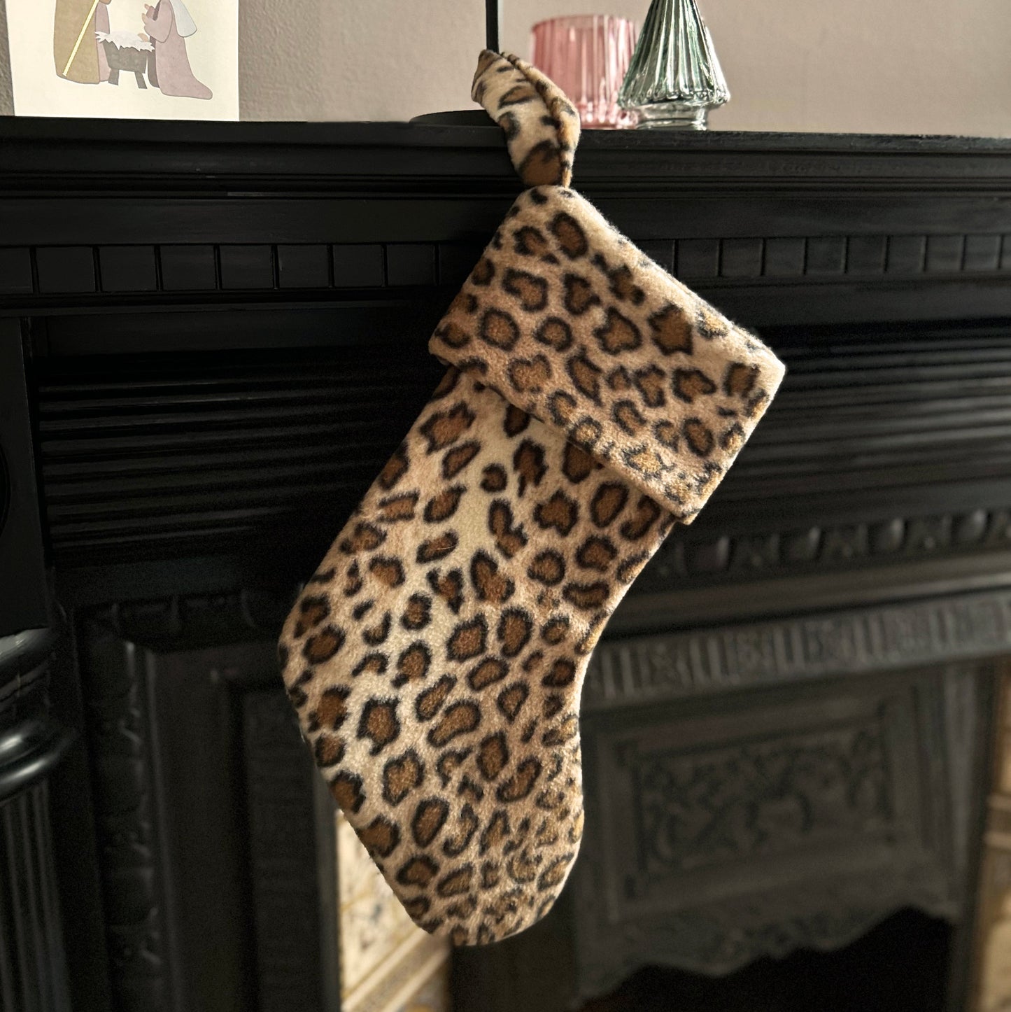 Wren & Rye Ombre Leopard Fleece Christmas Stocking