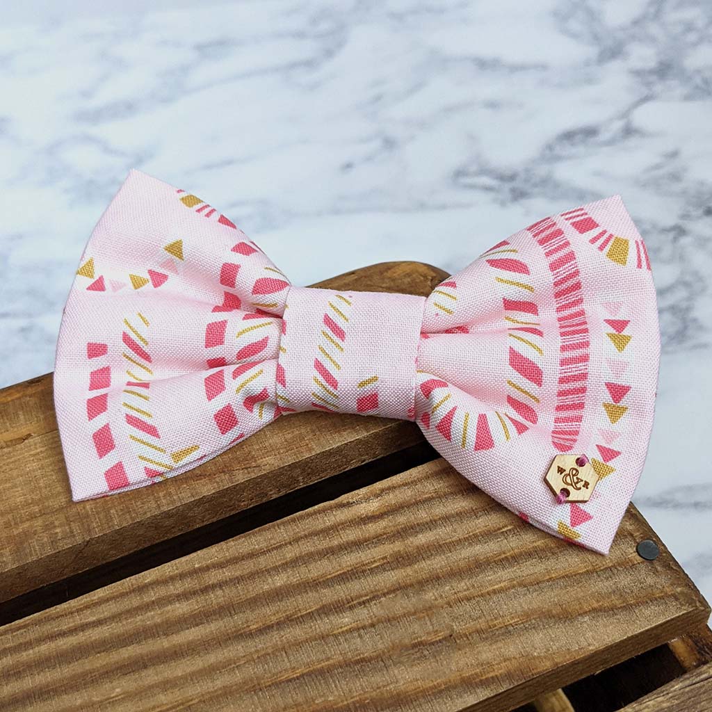 Wren & Rye *PAST SEASON* Candy Cane Pink Dog Bow Tie