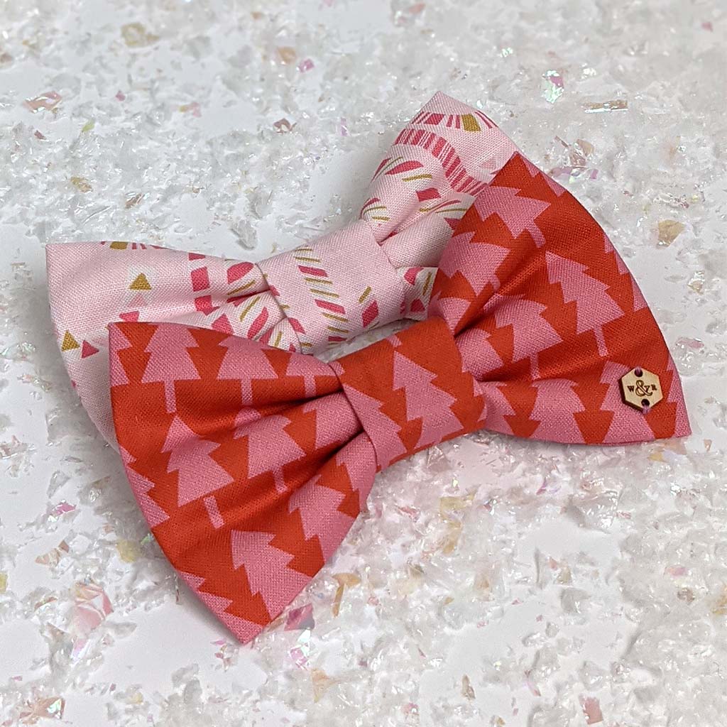 Wren & Rye *PAST SEASON* Candy Cane Pink Dog Bow Tie