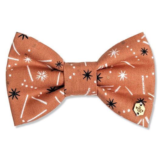 Wren & Rye *PAST SEASON* Snowflake & Frost Rust Dog Bow Tie