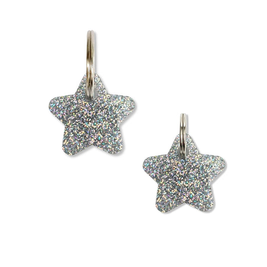 Wren & Rye Silver Glitter Star Pooch & Pooch Parent DinkyDangle Set